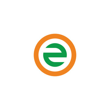 Letter O and number 2, circle geometric symbol simple logo vector