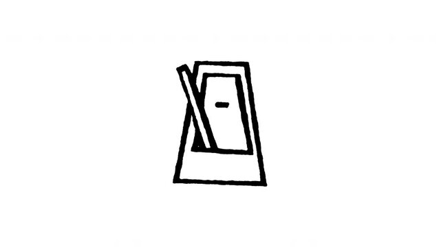 Hand drawn 4K metronome doodle animation with boiling line motion. Frame by frame outline on black and green screen backgrounds, perfect for tempo rhythm, music practice, timing, and beat.