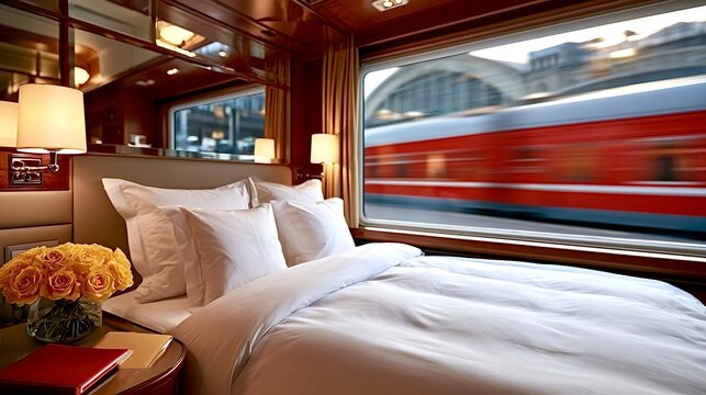 Luxury sleeper train interior offering comfortable travel experience