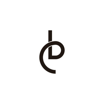 Letter Cb connect, outline geometric symbol simple logo vector