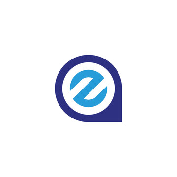Letter Z in a, circle geometric symbol simple logo vector