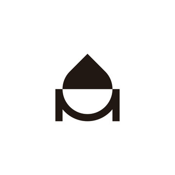 Letter M water drop geometric symbol simple logo vector