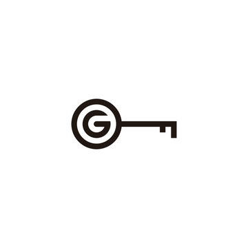 Letter G key, circle geometric symbol simple logo vector