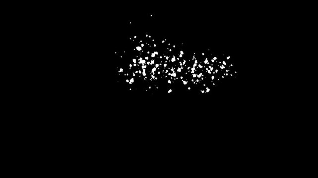 Snow sparkle trail with glitter snowflakes falling animation, winter ice explosion particles, Christmas and New Year greeting background loop, holiday celebration overlay FX