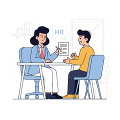 Fototapeta premium Human Resources Specialist Interviewing Male Candidate for Employment
