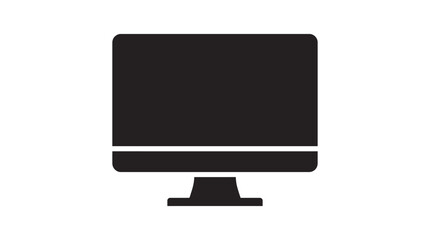 Fototapeta premium Black icon of a computer monitor on white background