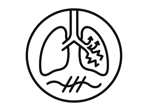 Lung Disease Bronchial Infection Medical Outline Vector Icon