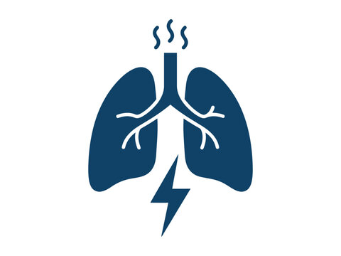 Damaged Lungs Respiratory Health Filled Medical Icon