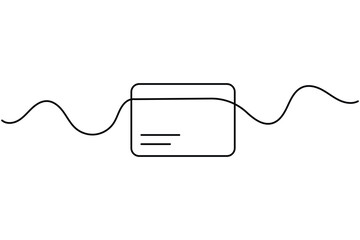 Obraz premium Credit card line icon editable stroke featuring a minimalist continuous black outline design with horizontal card details