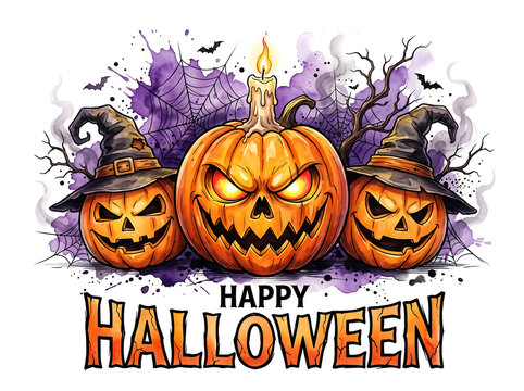 Happy halloween pumpkins with jack o lanterns and ghosts Halloween, Happy Halloween, Halloween 2026, Spooky Season, Halloween Art, Halloween Design, Halloween Graphics