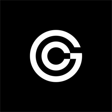 Futuristic GC or CG logo fusing letters G and C into concentric circular loops. Unique and elegant, ideal for tech startups, fintech, Web3, software, and digital security.