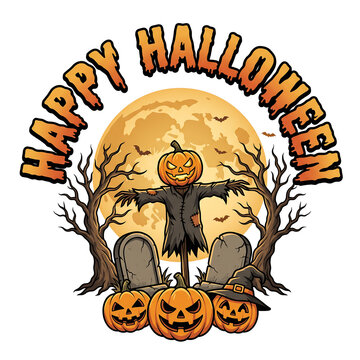 Happy halloween vector illustration with pumpkins and skull Halloween, Happy Halloween, Halloween 2026, Spooky Season, Halloween Art, Halloween Design, Halloween Graphics