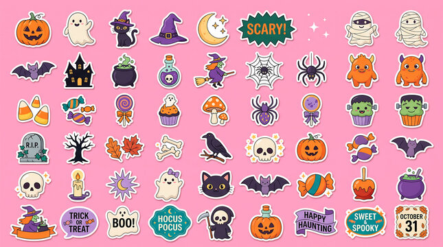 Colorful collection of diverse happy cartoon people icons Halloween, Happy Halloween, Halloween 2026, Spooky Season, Halloween Art, Halloween Design, Halloween Graphics