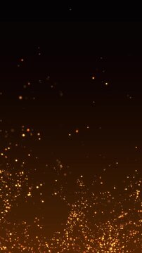 abstract dark luxury gold dust with golden glitter shiny stars lights and particles animation, holiday christmas new year vertical social media motion design element