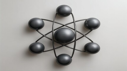 Obraz premium Quantum commerce loop icon concept featuring a black design representing a dynamic commerce cycle in quantum technology