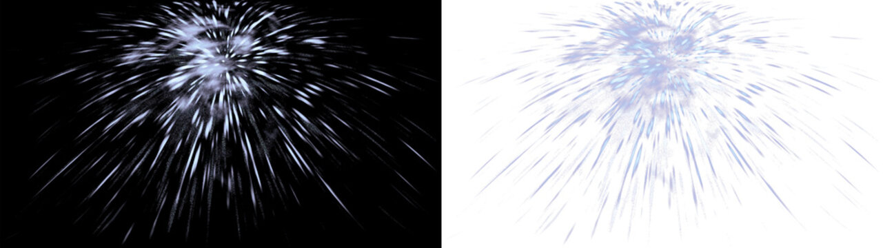 Silver fireworks burst glowing sparkling light overlay PNG , isolated on transparent background