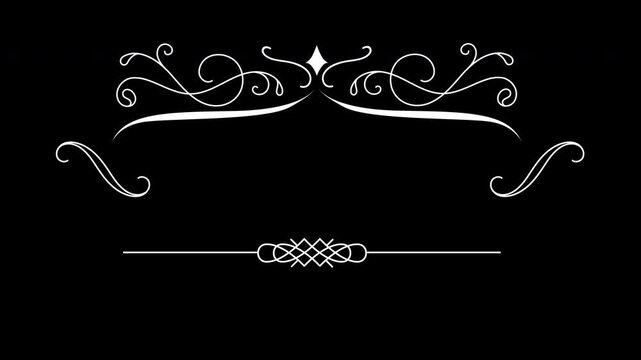 Elegant Animated Calligraphic Decorative Border Frame Design.