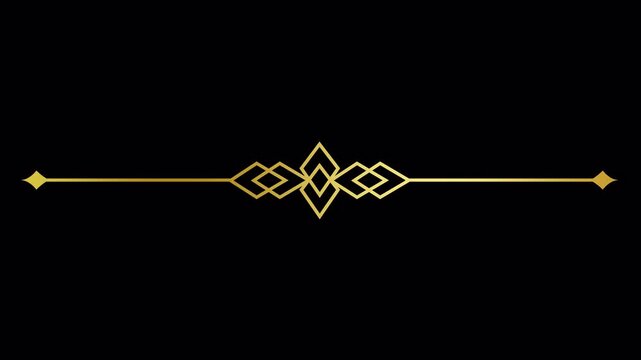 Elegant Gold Geometric Divider Line Animation Set.