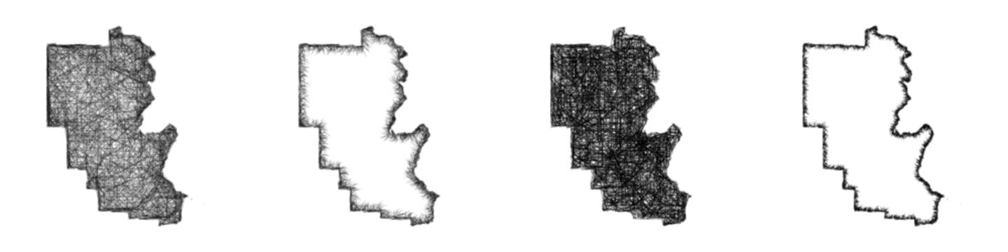 Sketch Marinette, Wisconsin outline map design set
