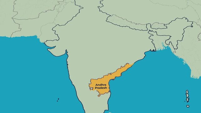 Andhra Pradesh Map Animation Locator Zoom 4K Motion Graphic
