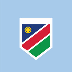Obraz premium Namibia Flag Shield Badge Icon Flat National Emblem geometric