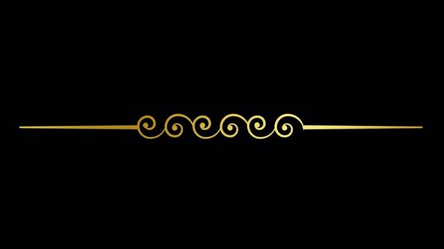 Elegant golden ornamental dividers appearing on black background.
