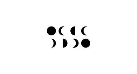 Moon Phases Vector Icons, Celestial Cycle Graphic Elements, Astronomical Orbit Symbols, Cosmic Lunar Stages Set © Kamal