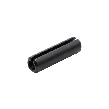 Metal spring tension pin. Industrial slotted dowel fastener for mechanical engineering.