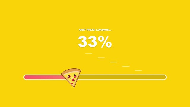 Cute Pizza Slice Loading Progress Bar Loop Animation