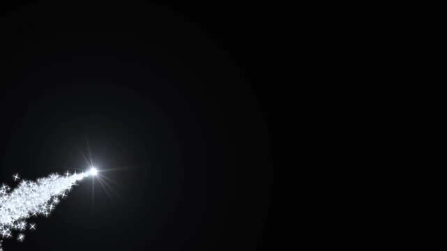 magic glitter line stars, Glowing magic glitter trail animation with twinkling stars, shining fairy wand particles, elegant starlight curve,black screen. 4k animation video
