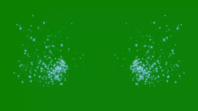 white glowing starlight glitter sparkle path, falling white glitter particles effect on green screen.Glitter sparkles twinkle stars line and twinkle sparkle stars animation,4k glitter