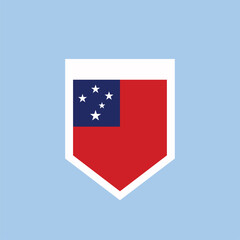 Obraz premium Samoa Flag Shield Badge Icon Flat National Emblem geometric