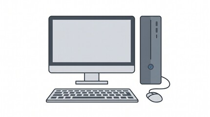Fototapeta premium Office Objects Flat Vector Illustration Set, Modern Workspace Equipment and Business Supplies Collection