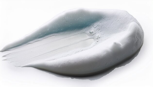 foam texture mousse cosmetic foam smear sample on white background