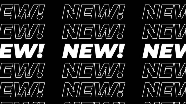 New text animation with scrolling kinetic motion