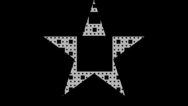 Sierpinski Star Fractal - Black and White Geometric Abstract