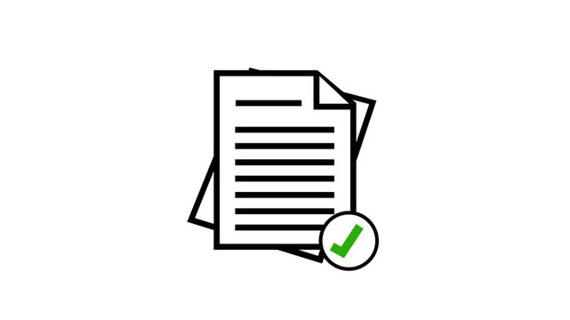 4K Document Page Animation with Check Mark Icon &ndash; Smooth Motion Graphic for Approvals & Tasks