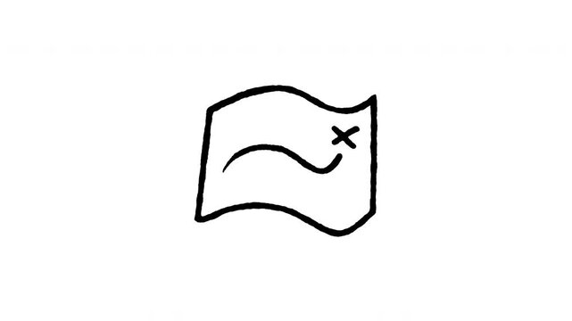 Hand drawn 4K folded paper map doodle animation with boiling line movement. Frame by frame line art on black and green screen backgrounds for travel navigation, route planning, and road trip.
