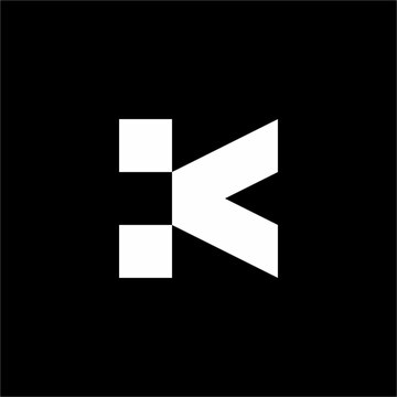 Modern futuristic KC or CK monogram blending sharp K geometry with C block space. Unique and elegant, ideal for tech startups, architecture, software engineering, and corporate identity.