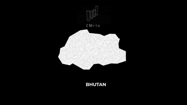 Bhutan technology map with animated charts, graphs, statistics, and analytics showcasing economy, infrastructure, innovation, population, trade, energy, and national development