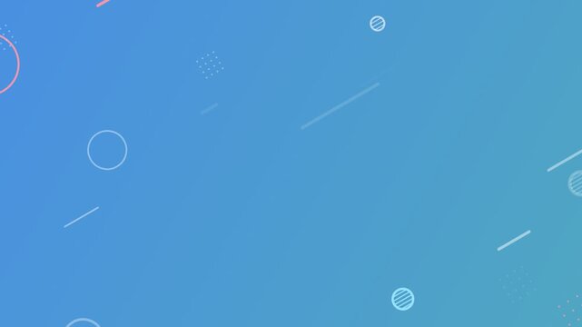 Abstract geometric shapes motion on blue gradient