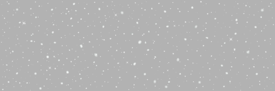 Winter snowfall overlay background with realistic frost icy falling snow flakes isolated on transparent PNG for festive Christmas Xmas winter seasonal design photo editing