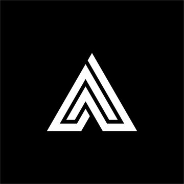 Futuristic AN/NA monogram fusing letters A and N into a sleek triangle structure. Unique & elegant mark ideal for architecture, tech startups, fintech, AI labs, and luxury branding.