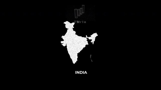 India technology map with animated charts, graphs, statistics, and analytics showcasing economy, infrastructure, innovation, population, trade, energy, and national development