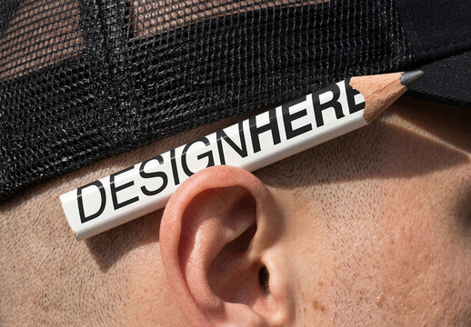 Pencil on Ear Design Branding Mockup