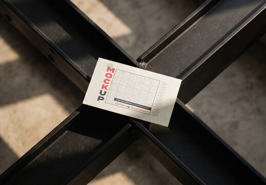 Personal Identity Card Mockup on Steel Bars