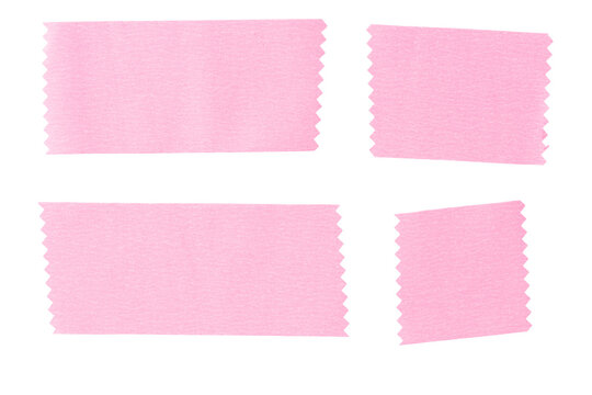 Set of Pink paper pieces with jagged edges cut out. Template mockup