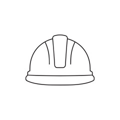 Fototapeta premium Safety helmet icon, construction hard hat line icon isolated on white background