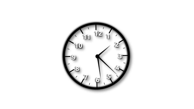 Analog clock spinning animation, alpha channel included.4k video.