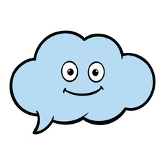 Fototapeta premium A speech cloud bubble is a fun graphic element that highlights conversations, thoughts, or messages. Perfect for comics, chats, social media, presentations, and creative designs.